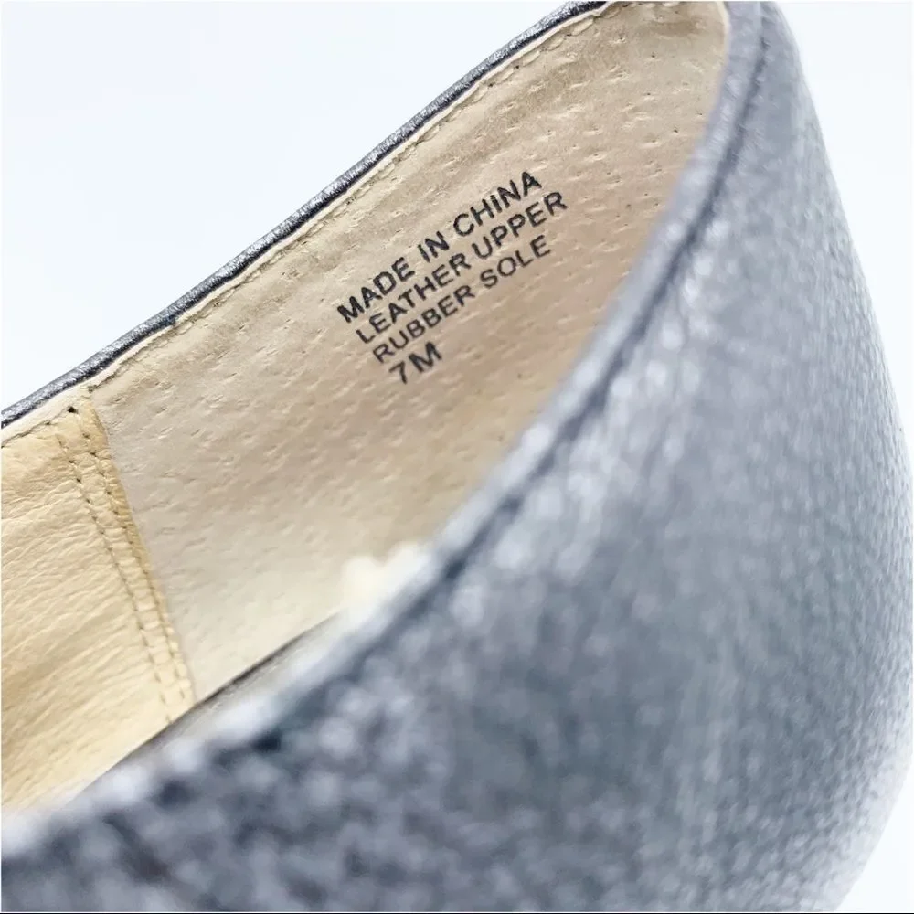 Michael Kors Webster Peep Toe Platform Metallic Pewter‎ Pebbled Leather